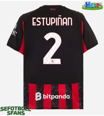 AC Milan Pervis Estupinan #2 Hemmatröja 2025-26 Kortärmad